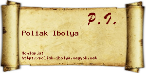 Poliak Ibolya névjegykártya